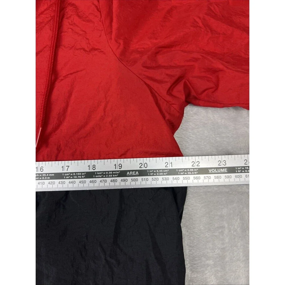 Nike Air Jordan Red & Black Hooded Windbreaker Jacket Size S Nylon Polyester Men